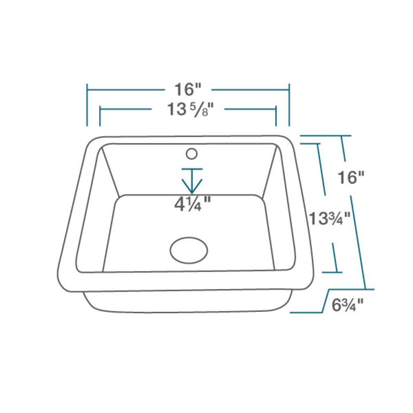 MRDirect White Square Undermount Bathroom Sink with Overflow Wayfair